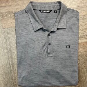 Travis Mathew Polo Shirt Mens XXL Gray Golf Desert Pines Las Vegas Preppy Resort